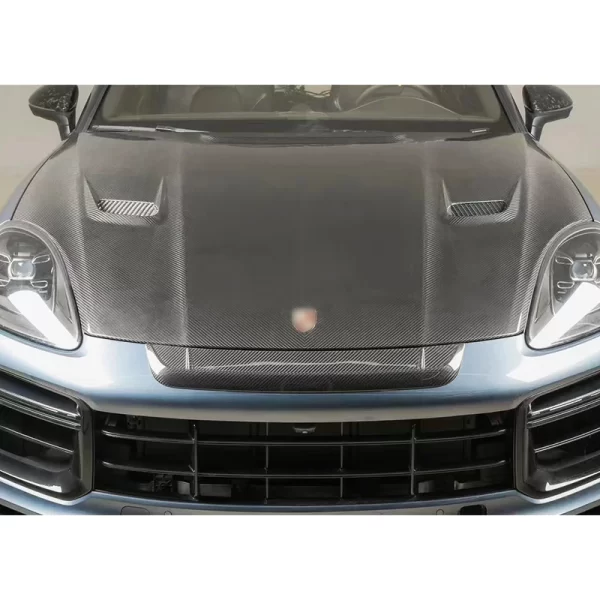 2018-2023 Porsche Cayenne Carbon Fiber Engine Hood Dry Carbon 9YA MSY New Front Bumper Upgrade Position Front - Image 5