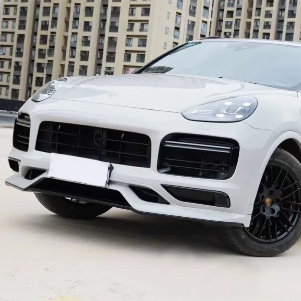2015-2017 Porsche Cayenne 958.2 Upgrade 9Y0/9YA SportDesign Front Bumper with Techart Front Lip Fog Light Cut-Outs New Condition - Image 3