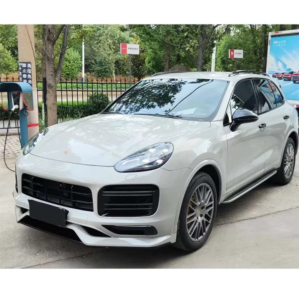 2015-2017 Porsche Cayenne 958.2 Upgrade 9Y0/9YA SportDesign Front Bumper with Techart Front Lip Fog Light Cut-Outs New Condition - Image 5