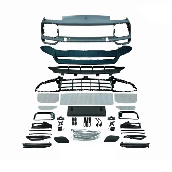 Porsche Cayenne 2008-2010 Car Conversion Upgrade Bodykit with New 9Y0 Turbo Front Bumper Grille Featuring Fog Light Cut-Outs - Image 2
