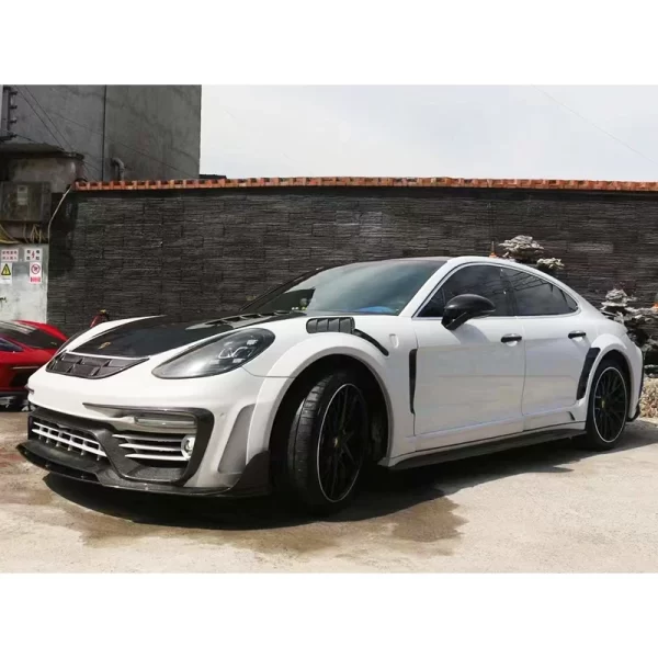 2017-2023 Porsche Panamera971 Surround Upgrade Mansory Carbon Fiber Front Lip Rear Bumper Hood Fender Vents New Fog Light - Image 4
