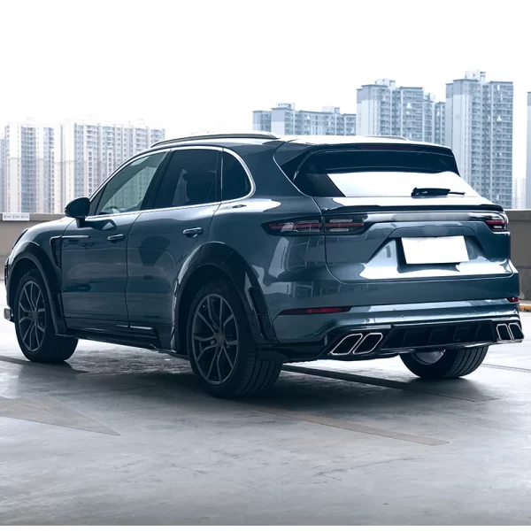 2018-2023 Porsche Cayenne Carbon Fiber Rear Bumper Lip with Fog Light Cut-Outs New Condition Upgrade 9Y0 Lower Guide Rear Lip - Image 3