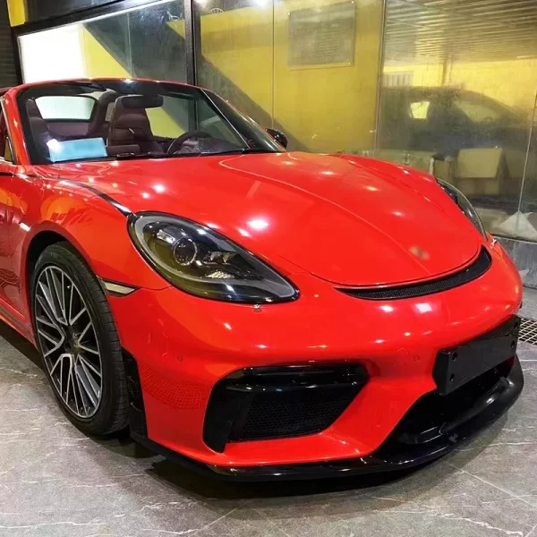 For Porsche 718 GT4 Style Front Bumper Body Kits  Spoiler PP Material for Porsche 2017-2023 718 982 Cayman Boxster Car Grille - Image 2