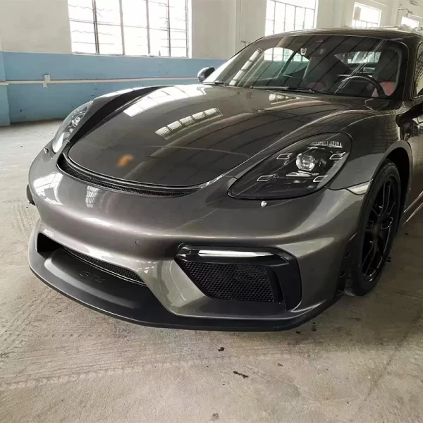 For Porsche 718 GT4 Style Front Bumper Body Kits  Spoiler PP Material for Porsche 2017-2023 718 982 Cayman Boxster Car Grille - Image 4