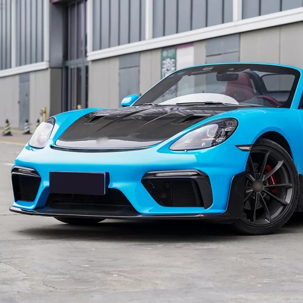 Suitable for Porsche 718 GT4 RS Front Lip Carbon Fiber Front Bumper Lower Guard 718 982 Cayman Boxster GT4 RS Carbon Fiber - Image 3