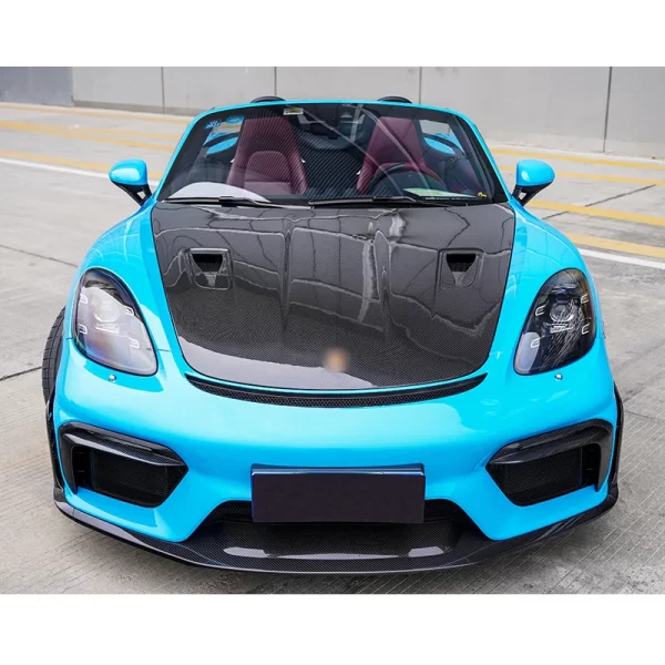 Suitable for Porsche 718 GT4 RS Front Lip Carbon Fiber Front Bumper Lower Guard 718 982 Cayman Boxster GT4 RS Carbon Fiber - Image 4