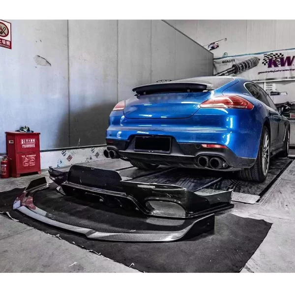 Suitable for Porsche 2009-2016 Panamera 970 Carbon Fiber Front Lip, Rear Bumper, Rear Lip Lower Deflector Side, Body Side Skirt - Image 4