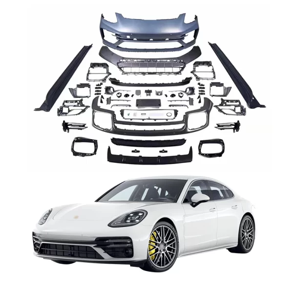 For Porsche Panamera 2017-2023 971 to TurboS Style Body Kit Front Bumper Rear Lip Tips Car Grille Front Bumper Modification