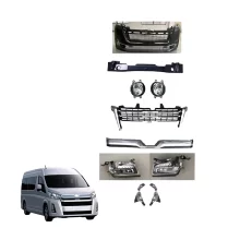 Suitable for Toyotaa Hiace Old to New Body Kit Front Bumper Headlight Assembly Fog Light Exterior Modification Crown Body Kit