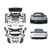 Car Bumper Head Lamp Bodykit for Porsche 2012-2016  Cayman Boxster 981 Upgrade 718 GT4 Old to New Body Kit Front Spoiler for Car