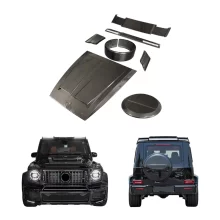 For Mercedes Benz G Class 2019-2024 Car Modification G800 Carbon Fiber Engine Hood Bodykit Car Spoiler Spare Tire Cover Exhaust