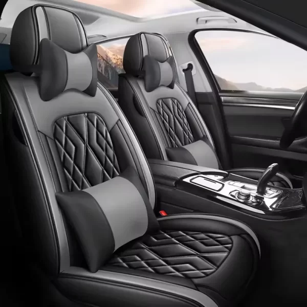 YLA Luxury Leather Car Seat Cover Full Set Four Season Universal Car Seat Protector for HONDA - Image 2