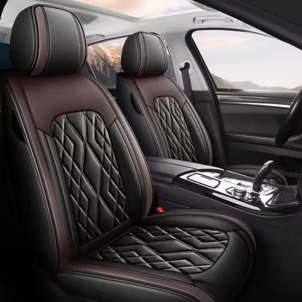 YLA Luxury Leather Car Seat Cover Full Set Four Season Universal Car Seat Protector for HONDA - Image 3