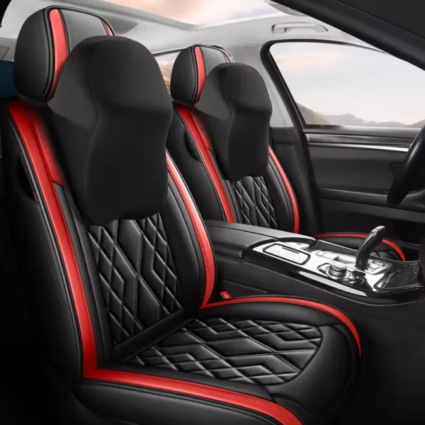 YLA Luxury Leather Car Seat Cover Full Set Four Season Universal Car Seat Protector for HONDA - Image 6