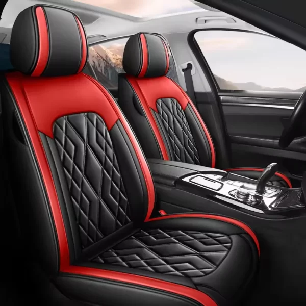 YLA Hot Selling Luxury Leather Car Seat Cushion Full Set Four Season Universal Car Seat Cover Set - Image 2