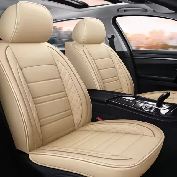 YLA Custom Fit Black Leather Car Seat Covers for Toyota Camry - Image 3
