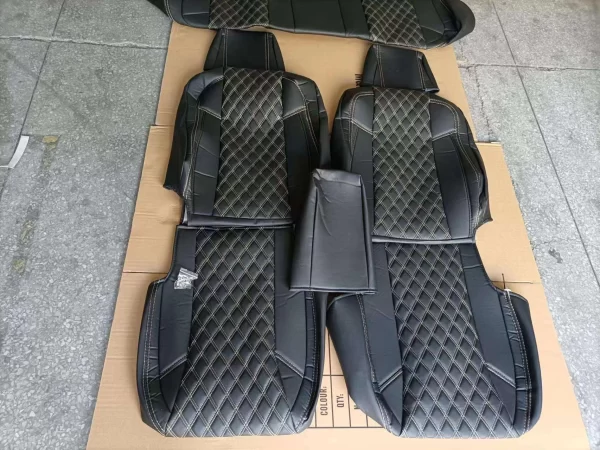 YLA Custom Fit Black Leather Car Seat Covers for Toyota Camry - Image 5