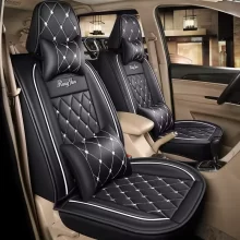 YLA Full Set Car Seat Cover Luxurious Leather Car Seat Cushion Universal Car Seat Cover Easy Clean