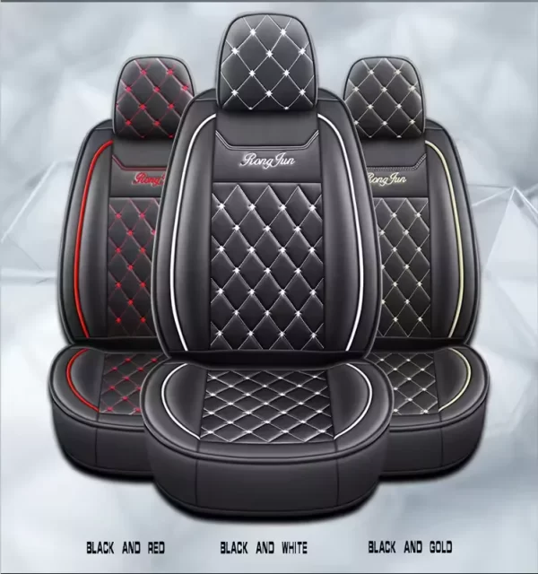 YLA Full Set Car Seat Cover Luxurious Leather Car Seat Cushion Universal Car Seat Cover Easy Clean - Image 4