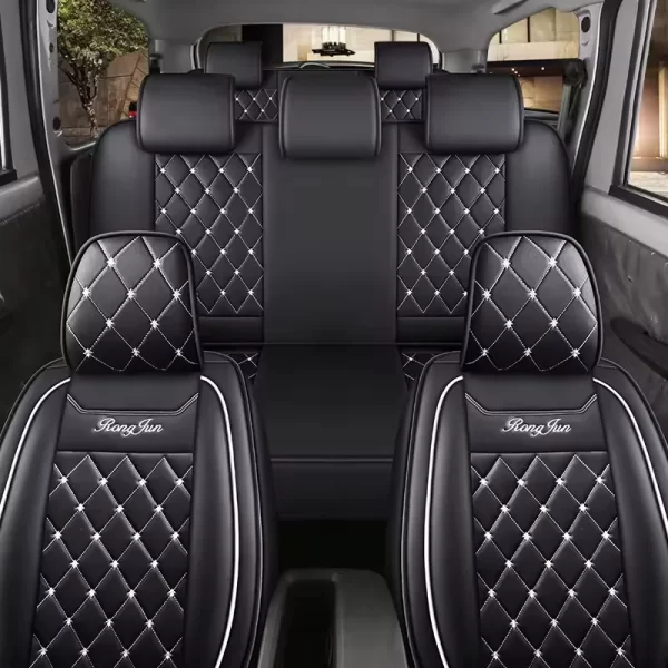 YLA Full Set Car Seat Cover Luxurious Leather Car Seat Cushion Universal Car Seat Cover Easy Clean - Image 5