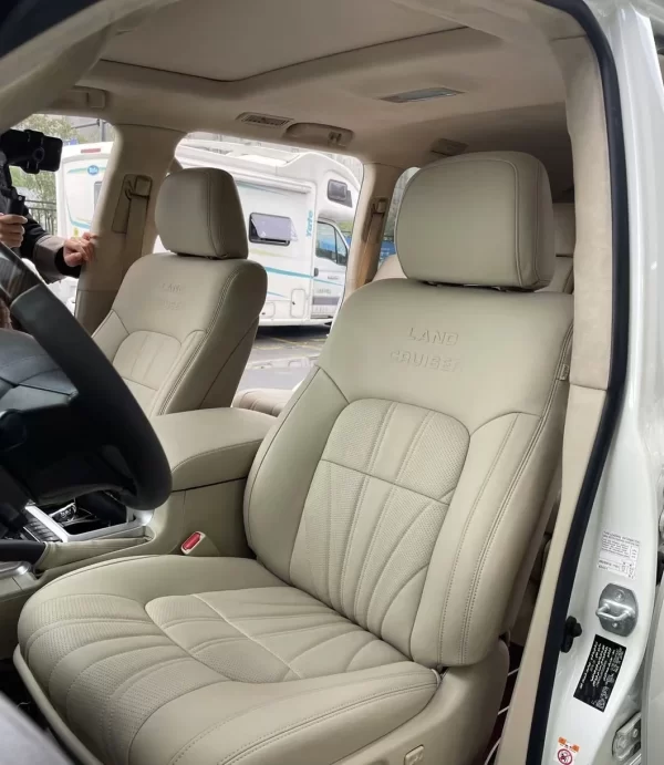 YLA Car Protector Luxury Car Leather Seat Cartoon Seat Covers Full Set Universal Fit for Toyota Land Cruiser