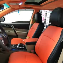 YLA Hot Selling Full Set Waterproof Non-Slip Durable Luxury Pillows Cushions Leather Car Seat Covers for Toyota Prado Highlander