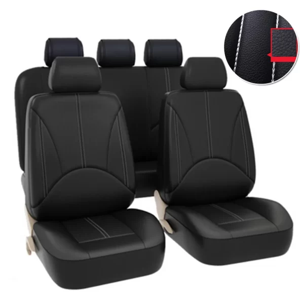 Wholesale Luxury Custom PU Car Seat Cover Cushion Protective and Soft Fabric for Front and Rear Accessory for Passat Model - Image 2