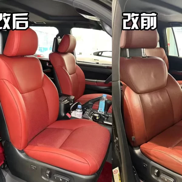 YLA Factory Direct Sale Full Set Luxury Car Seat Cushion Nappa Leather Ventilated Waterproof Seat Covers for Lexus LX570 - Image 4