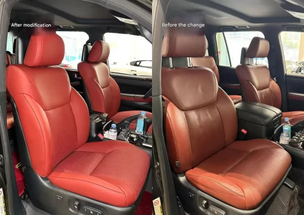 YLA Factory Direct Sale Full Set Luxury Car Seat Cushion Nappa Leather Ventilated Waterproof Seat Covers for Lexus LX570 - Image 5