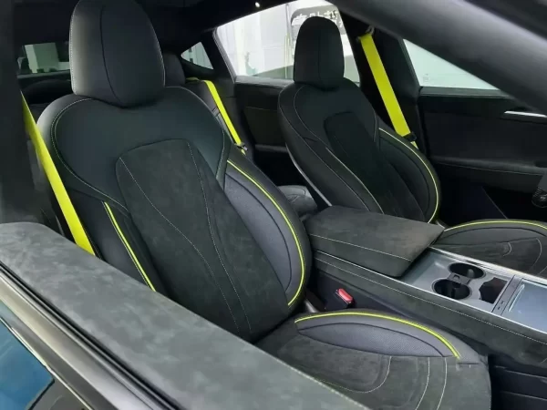 YLA Factory High Quality Leather Alcantara Seat Cover for Tesla Model 3 Model Y Custom Size Well Fitting Car Seat Cover Full Set - Image 2