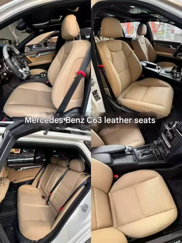 YLA Leather Car Seat Covers Custom Fit Full Set Diamond Design Car Seat Protectors Seat Cover for Benz C63 AMG - Image 6
