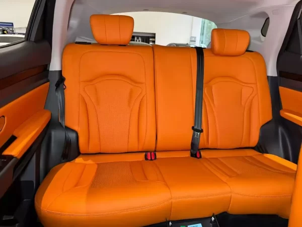 YLA Factory High Quality Universal Fit Custom Logo Leather Full Set Orange Car Seat Cover - Image 4