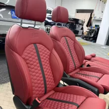 YLA Factory Customized Nappa Red Leather Four Seasons Full Set Car Seat Covers for Audi All Series