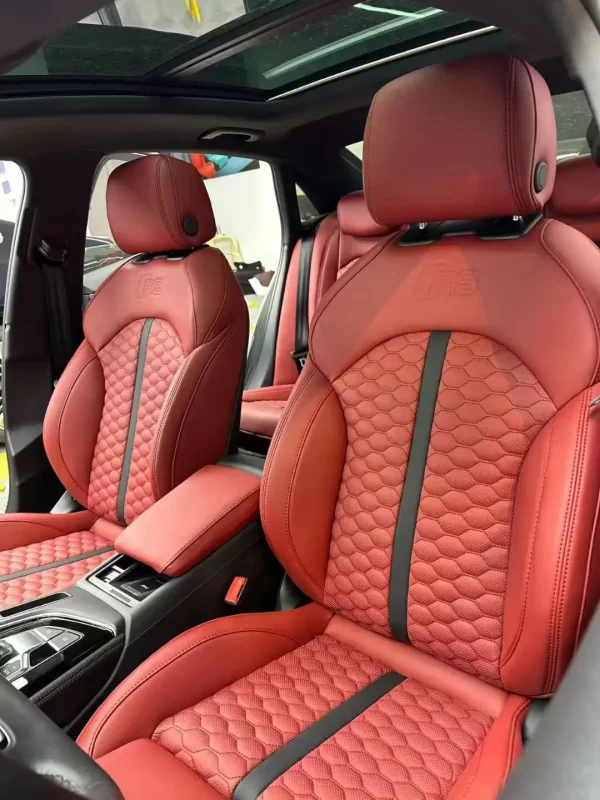 YLA Factory Customized Nappa Red Leather Four Seasons Full Set Car Seat Covers for Audi All Series - Image 2