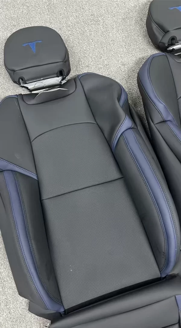 New Special Dermis Car Customized Luxury More 11 Colors Blue pink Full Leather Car Seat Cover for Tesla MODEL 3 - Image 4
