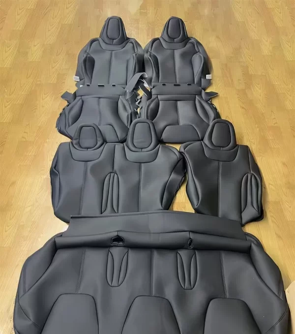 Full Surround Style Customized Interior Accessories for Tesla Model Y Pvc Car Seat Cover Nappa Leather Seats Protector