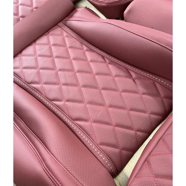 All-Season Orange PU Leather Car Seat Covers Universal Design All-Package Wear-Resistant Ventilation for BMW - Image 3