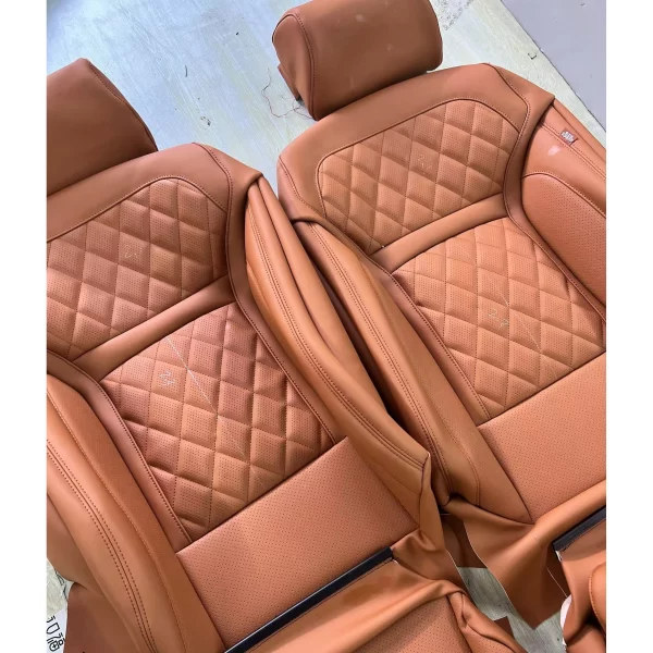 Black Custom Nappa Leather Full Replacement Car Seat Cover for bmw 520 - Image 2