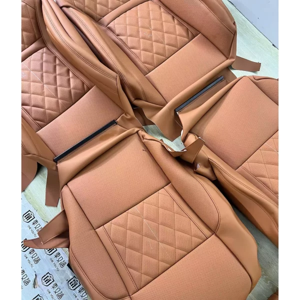Black Custom Nappa Leather Full Replacement Car Seat Cover for bmw 520 - Image 3