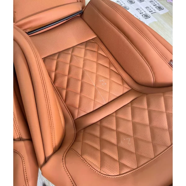 Black Custom Nappa Leather Full Replacement Car Seat Cover for bmw 520 - Image 4