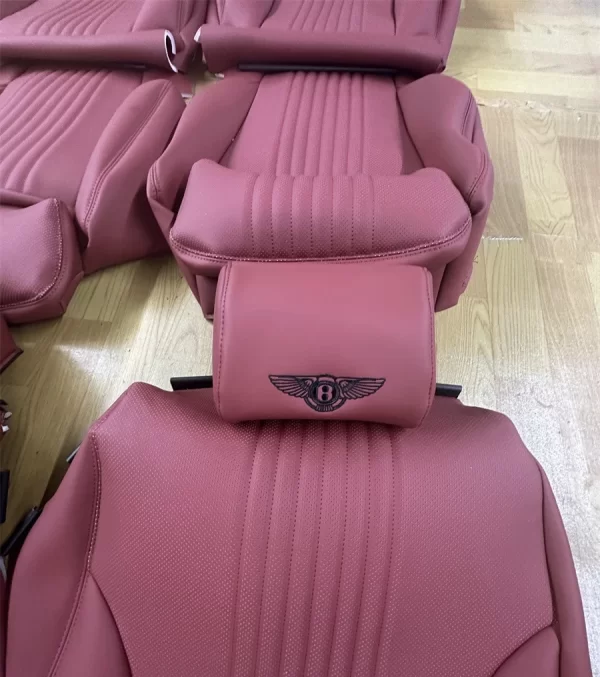 Custom Red Nappa Leather Full Replacement Car Seat Cover for Bentley Flying Spur - Image 6