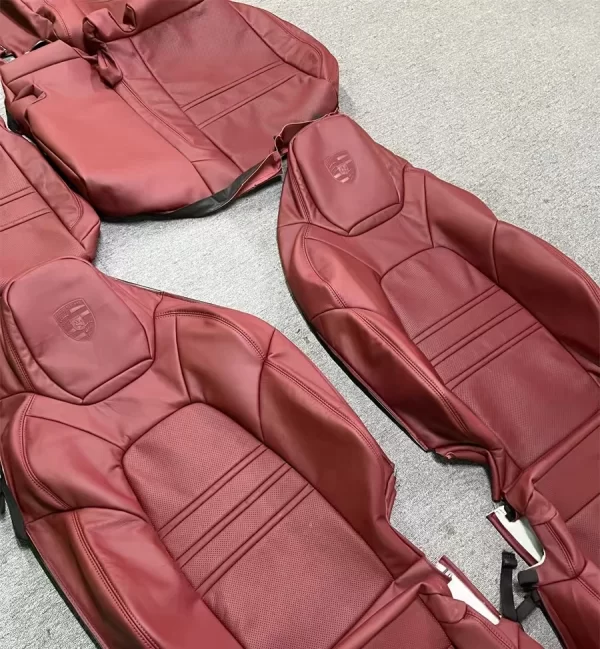Fit Car Accessories Seat Covers Full Set Middle Perforated Genuine Leather Specific for Por sche Cayenne Macan Panamera - Image 3