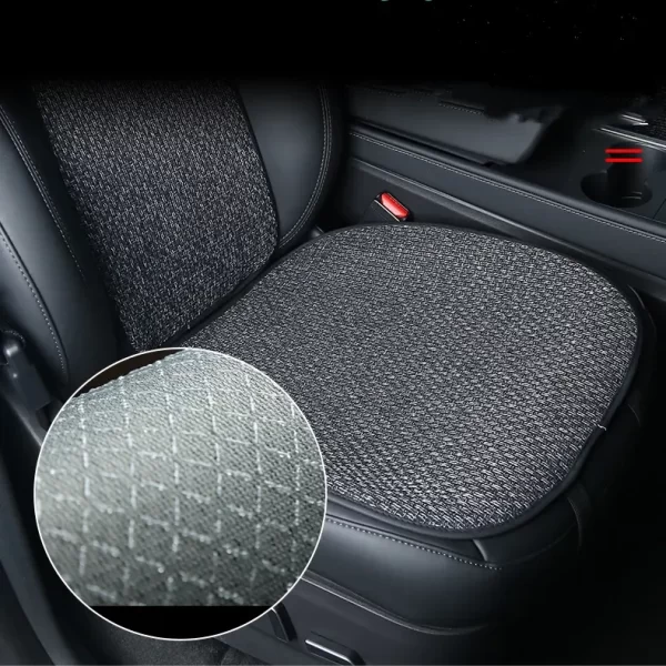 Synthetic Linen Flax Breathable Car Seat Covers for Tesla Model 3 Model Y Adjustable Full Set Seat Covers - Image 3