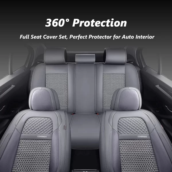 Wholesale Custom Breathable Waterproof Car Universal Full Set of Luxury Leather Car Seat Covers - Image 2