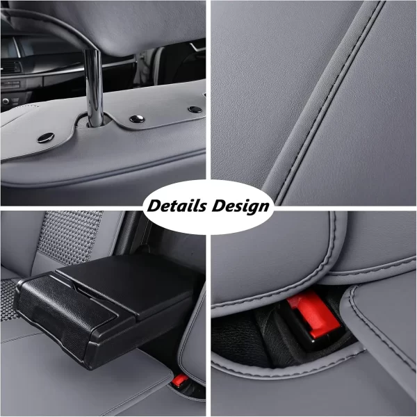 Wholesale Custom Breathable Waterproof Car Universal Full Set of Luxury Leather Car Seat Covers - Image 3