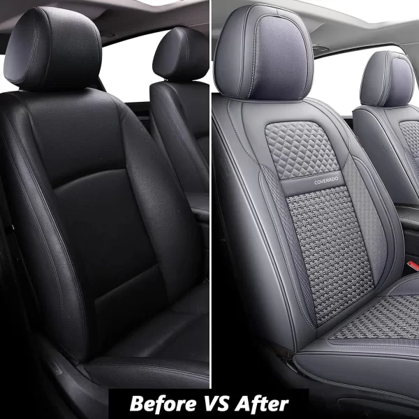 Wholesale Custom Breathable Waterproof Car Universal Full Set of Luxury Leather Car Seat Covers - Image 4