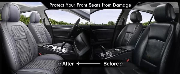 Wholesale Custom Breathable Waterproof Car Universal Full Set of Luxury Leather Car Seat Covers - Image 6