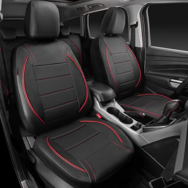 Universal Car Seat Kits Covers Durable Nappa Leather for 90% Sedan SUV 3D Solid Waist Set Include Front and Rear Cover