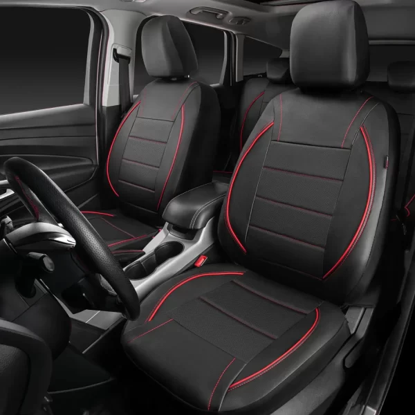 Universal Car Seat Kits Covers Durable Nappa Leather for 90% Sedan SUV 3D Solid Waist Set Include Front and Rear Cover - Image 4