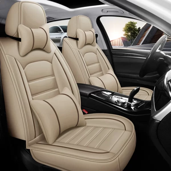 Universal Luxury Full Set 3D Leather Auto Seat Protector Car Seat Cover Universal Car Seat Covers 5 Pcs for Car Accessories - Image 5